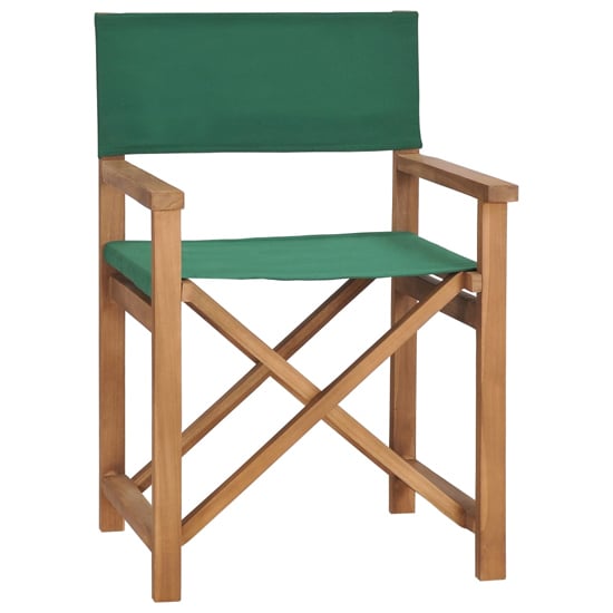 Product photograph of Kenya Outdoor Wooden Directors Chair In Brown And Green from Furniture in Fashion