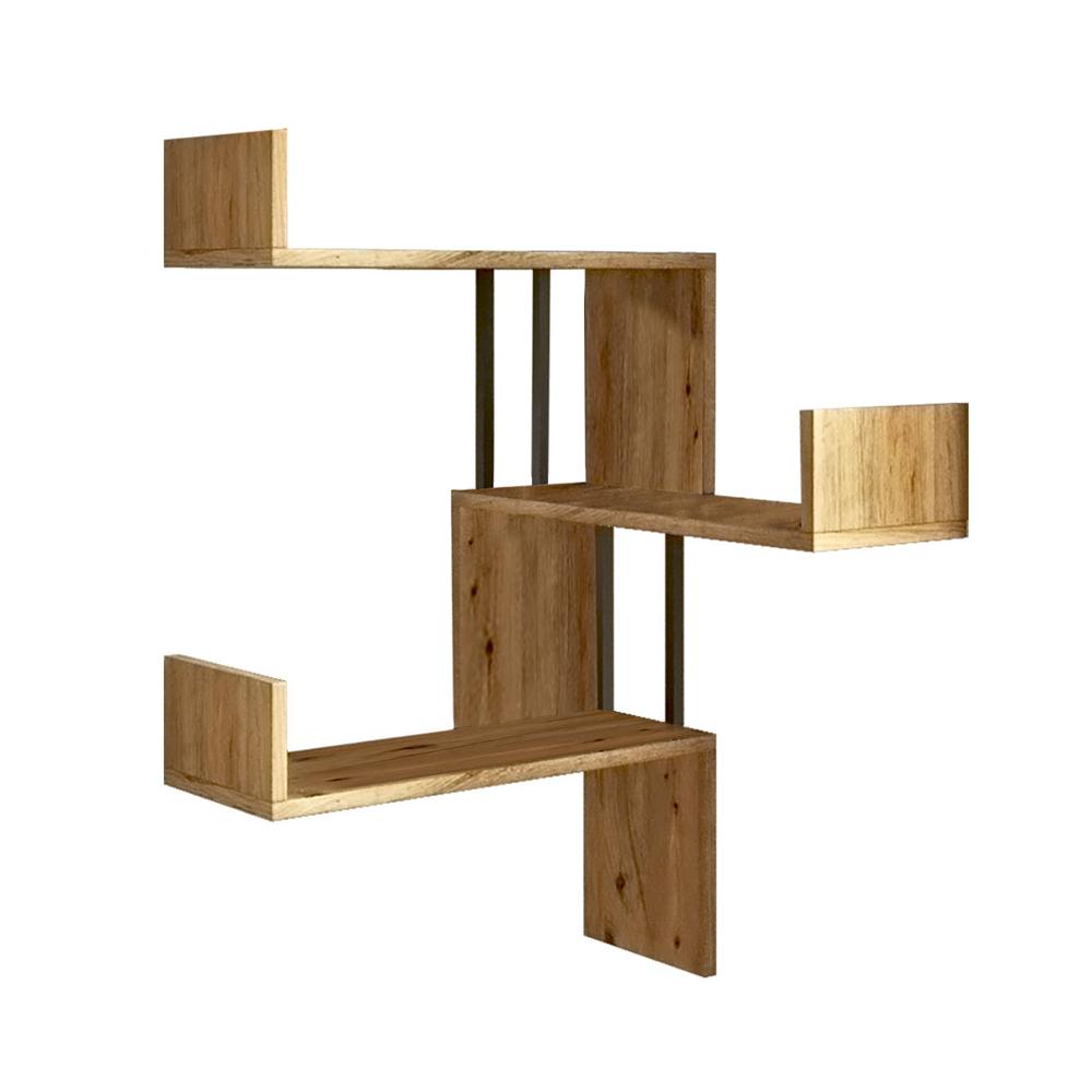 Kenza Wooden Wall Hung Shelving Unit in Atlantic Pine