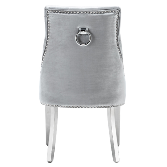 Kepro Knocker Shimmer Grey Velvet Dining Chairs In Pair_4