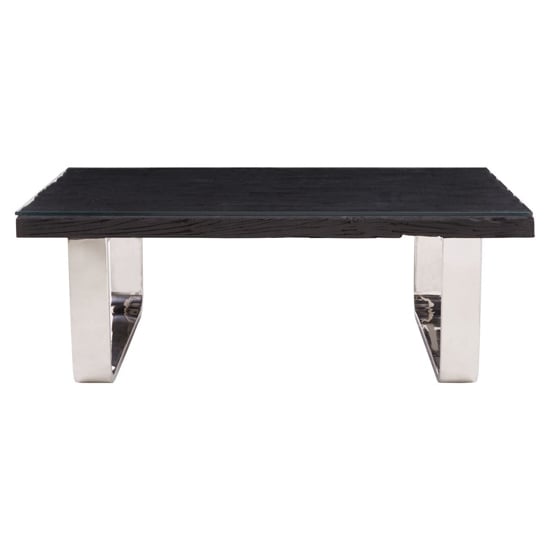 Kero Glass Top Coffee Table With U-Shaped Base In Black
