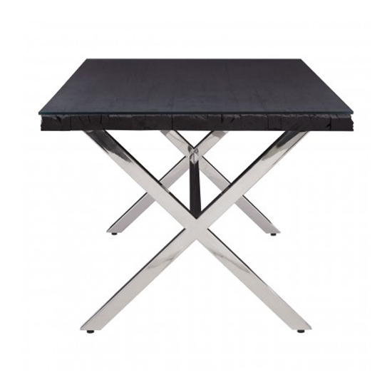 Kero Glass Top Dining Table In Black With Cross Base_3