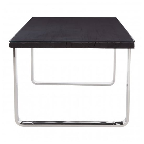 Kero Glass Top Dining Table In Black With U-Shaped Base_3