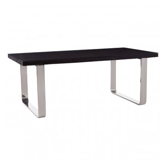 Kero Glass Top Dining Table In Black With U-Shaped Base