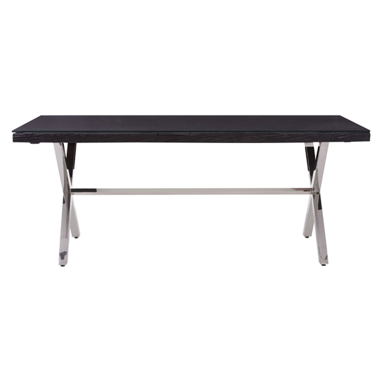 Kero Glass Top Dining Table With Cross Base In Black_2