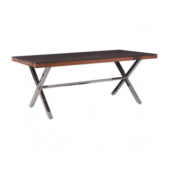 Kero Glass Top Dining Table In Natural With Cross Base_1