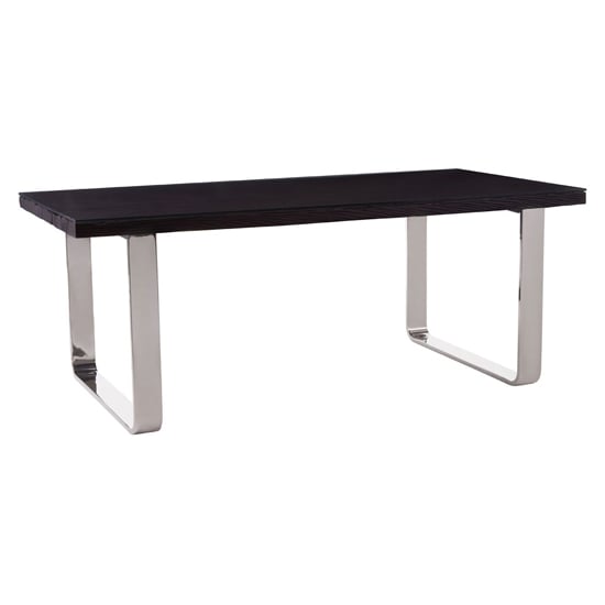 View Kero glass top dining table with u-shaped base in black