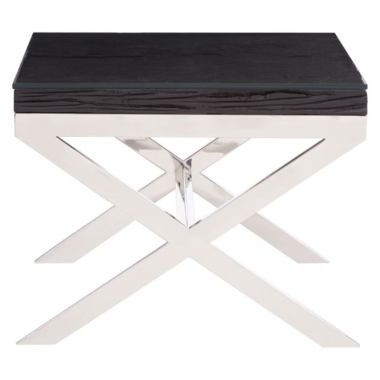 Kero Glass Top End Table With Cross Base In Black_3