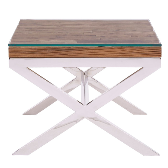 Kero Glass Top End Table With Cross Base In Natural_2