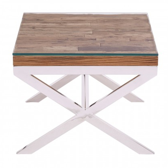 Kero Glass Top End Table In Natural With Cross Base_2