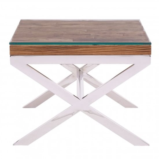 Kero Glass Top End Table In Natural With Cross Base_3