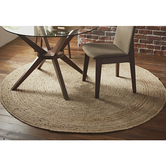 Kerrville Large Round Jute Rug In Brown Furniture in Fashion