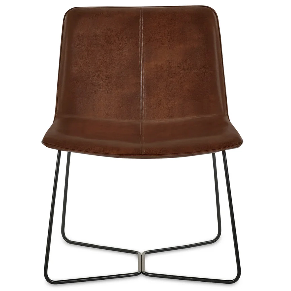 Kerrville PU Leather Accent Chair - Brown