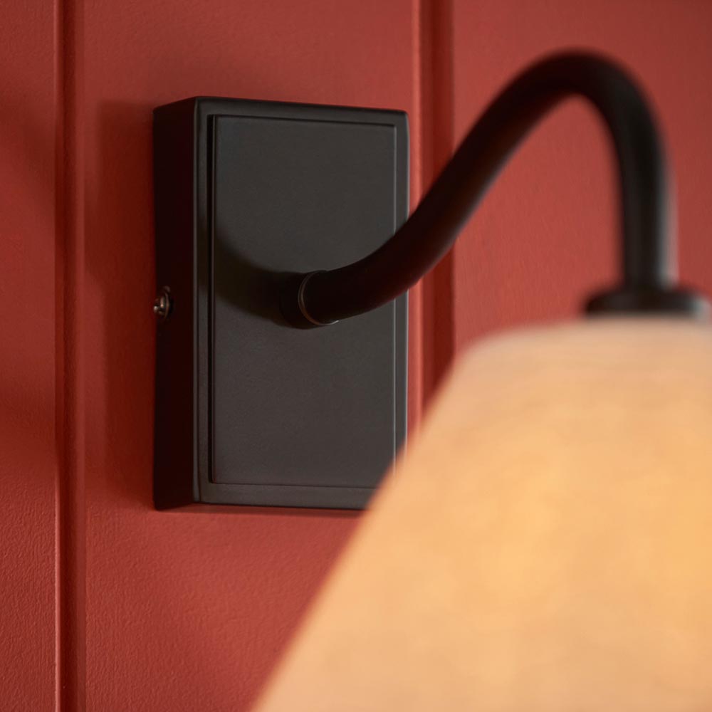 Kerrville Textured Fabric Wall Light In Matt Black