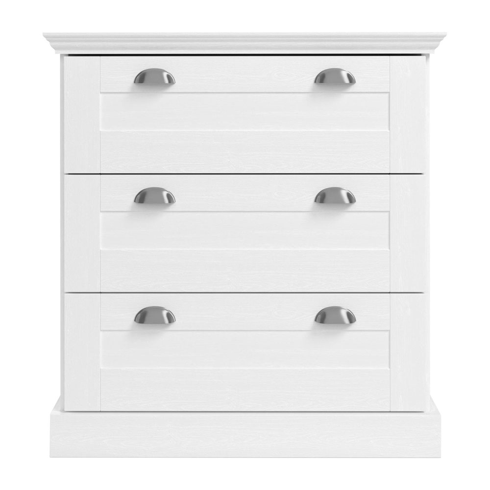 Kervan Wooden Chest Of 3 Drawers in White