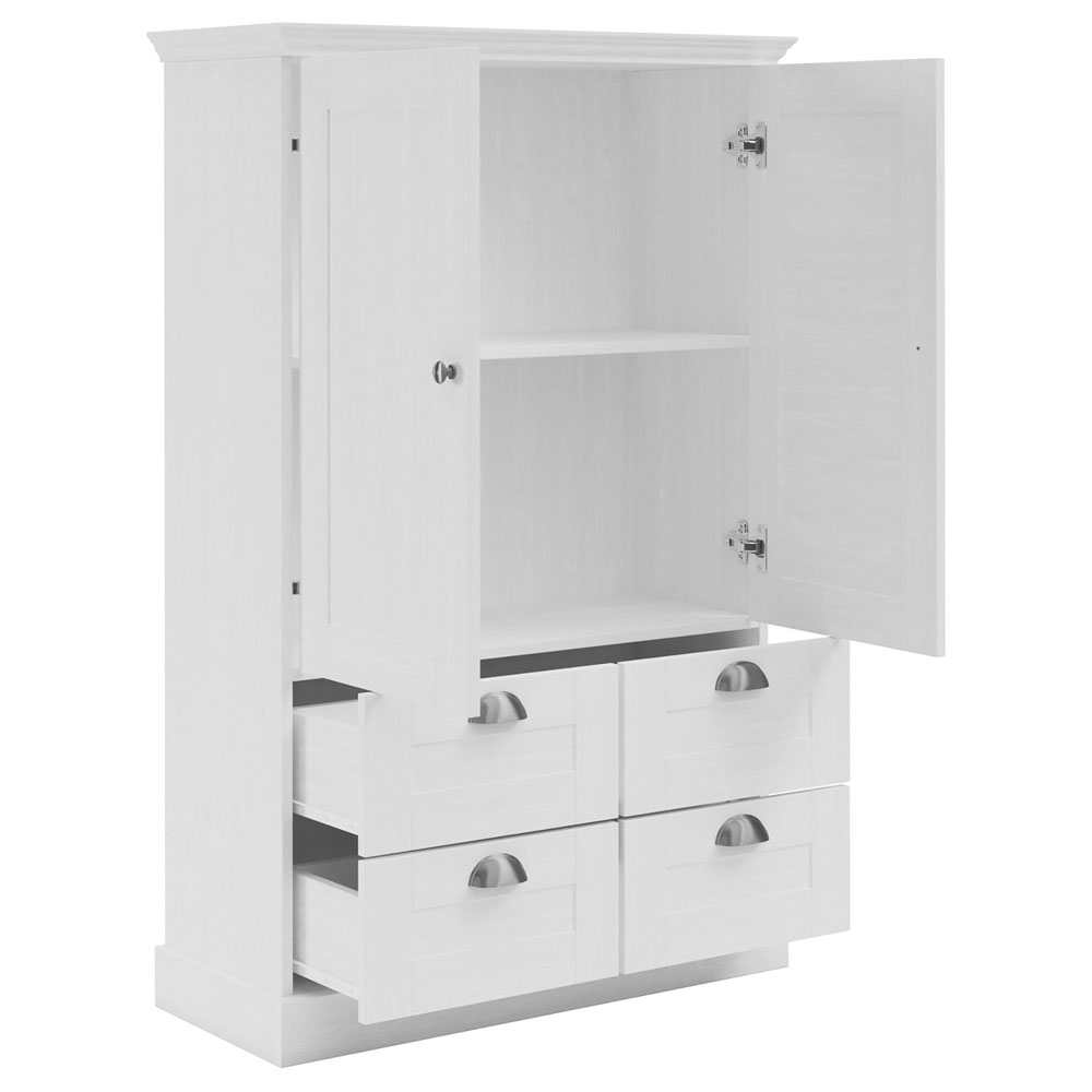 Kervan Wooden Highboard with 2 Doors in White