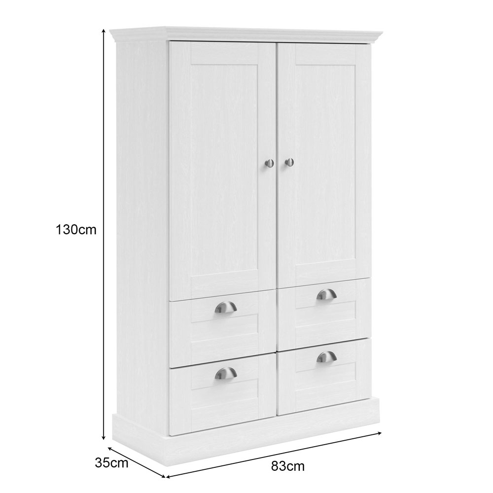Kervan Wooden Highboard with 2 Doors in White