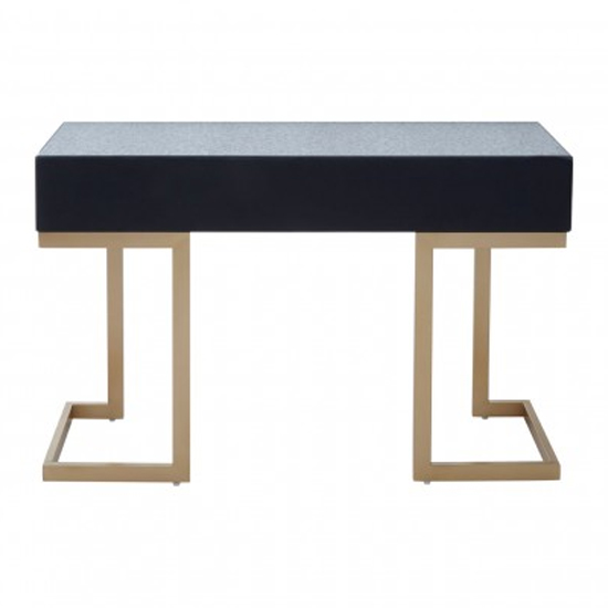 Keseni Mirrored Console Table With Brass Base In Silver_5