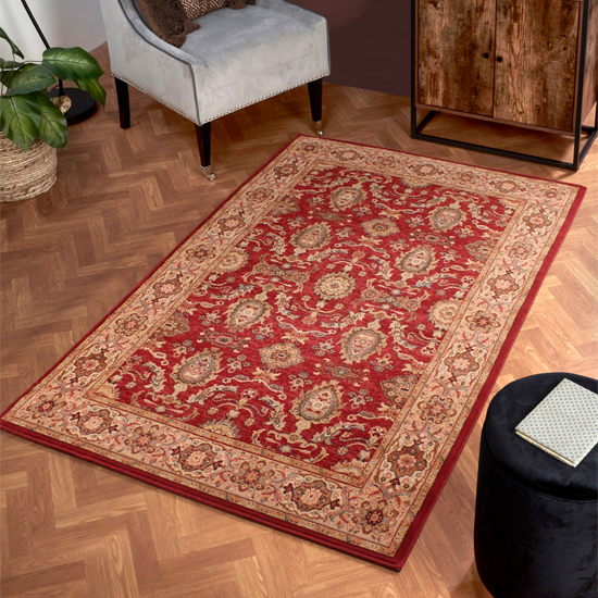 Product photograph of Keshan 133x190cm Supreme Herati Wool Rug In Red from Furniture in Fashion