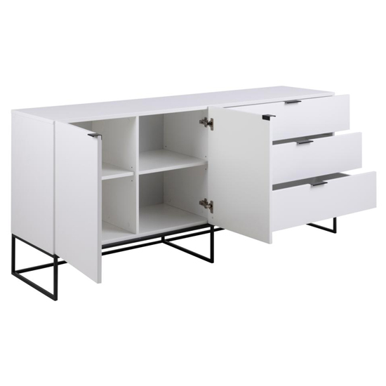Kessito Wooden 2 Doors And 3 Drawers Sideboard In Matt White_3