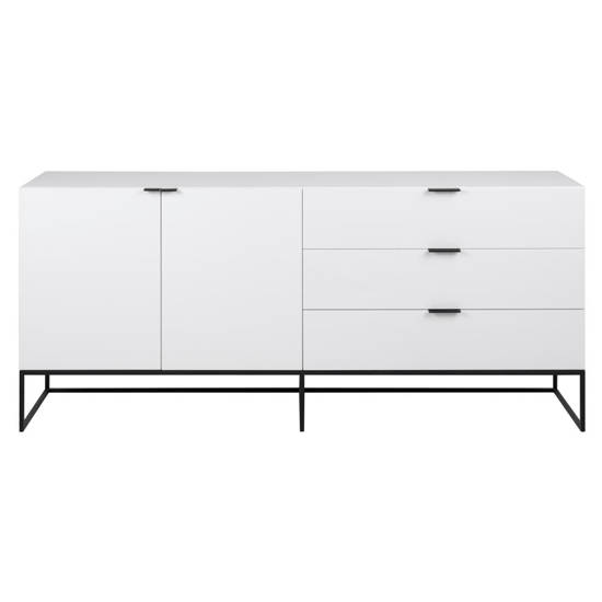 Kessito Wooden 2 Doors And 3 Drawers Sideboard In Matt White_4