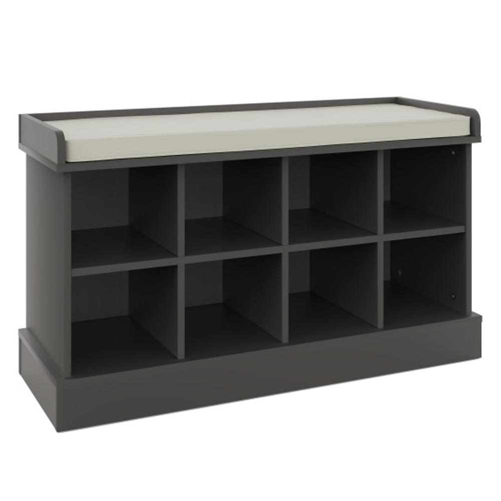 Keswick Wooden Shoe Seating Bench With Wall Coat Rack In Grey