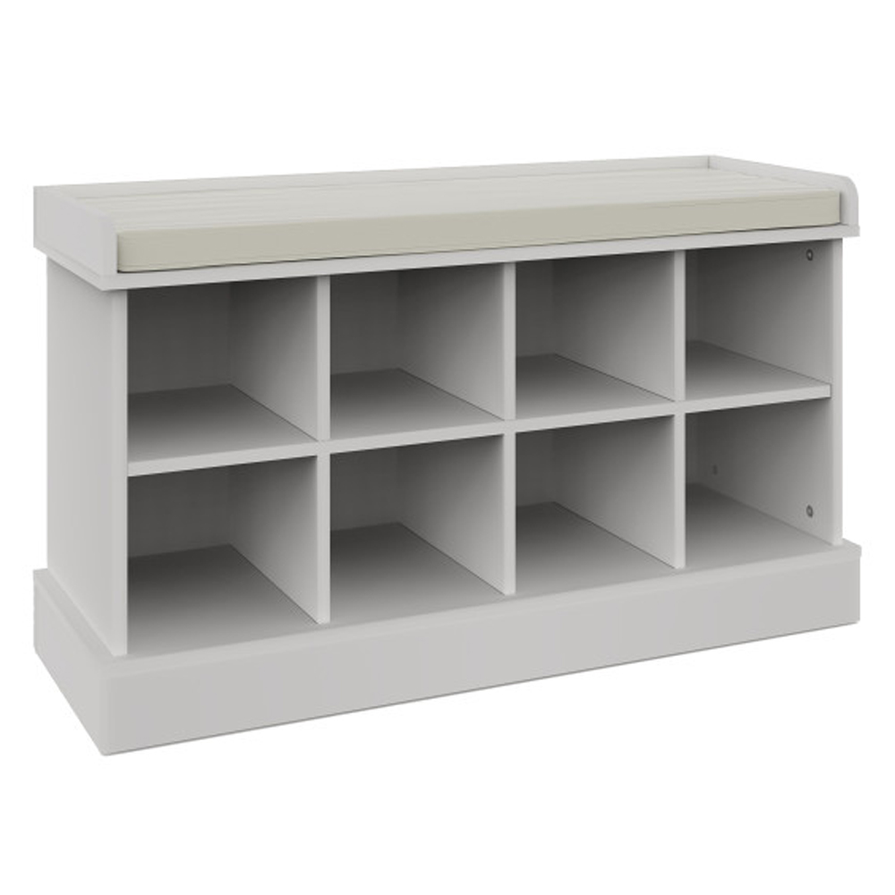 Keswick Wooden Shoe Seating Bench With Wall Coat Rack In White
