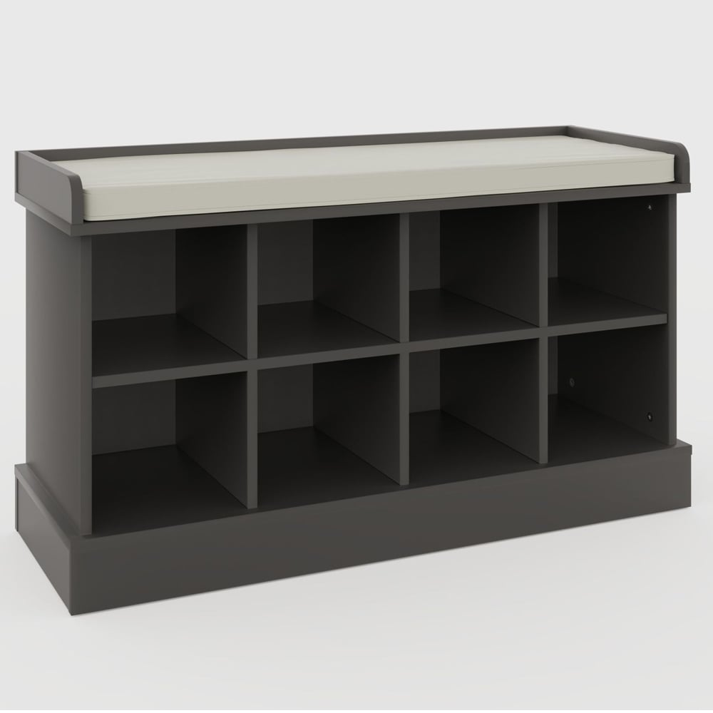 Keswick Wooden Shoe Storage Seating Bench In Grey