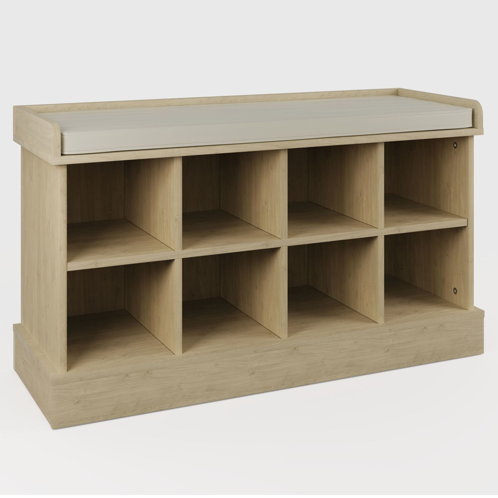 Keswick Wooden Shoe Storage Seating Bench In Oak