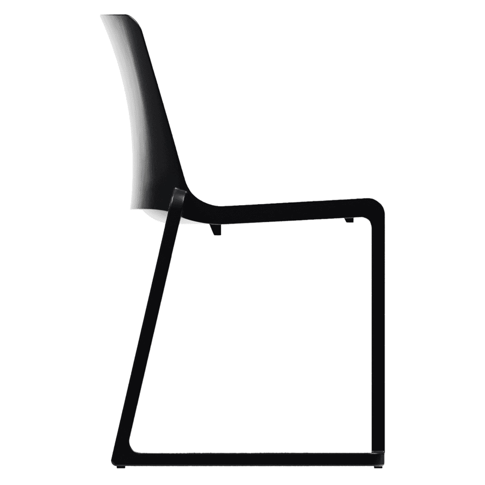 Ketchum Black Polypropylene Stacking Side Chairs In Pair