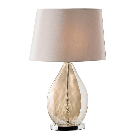 Photo of Kew mink fabric table lamp in gold