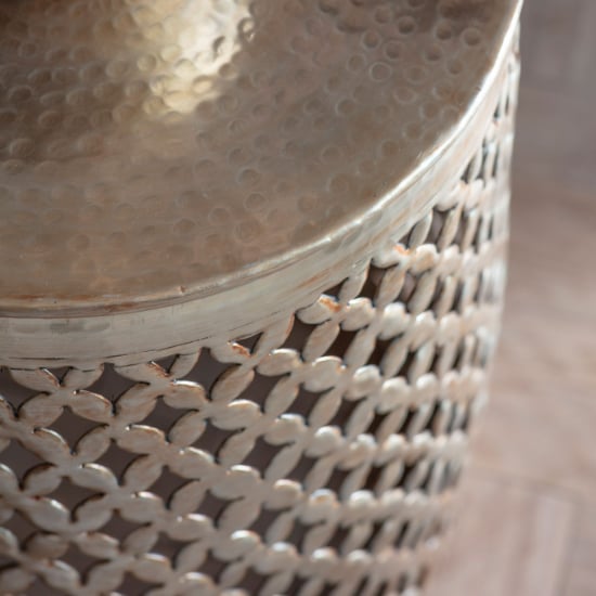 Khaliah Metal Round Side Table In Light Gold