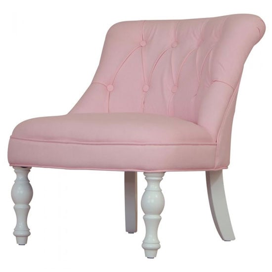 Read more about Kids mini fabric chair in cabrio pink with wooden legs