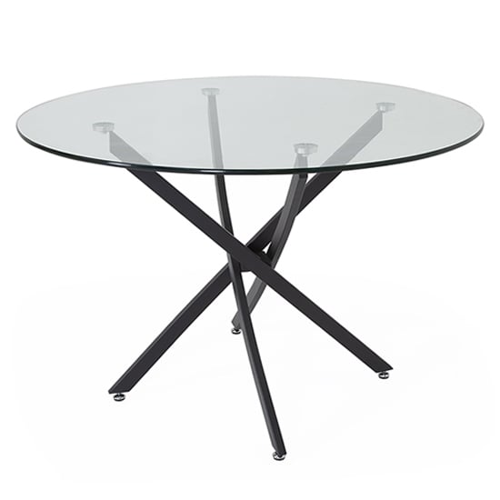 Kidwelly Small Clear Glass Dining Table With Grey Metal Frame