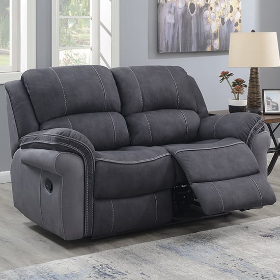 Read more about Kiel manual recliner fabric 2 seater sofa in fusion charcoal