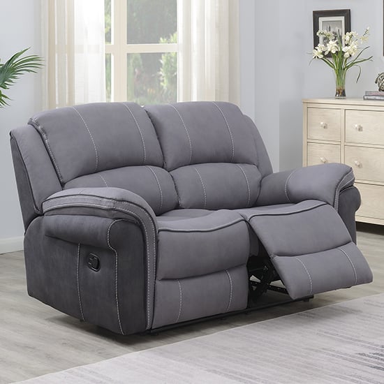 Read more about Kiel manual recliner fabric 2 seater sofa in fusion grey