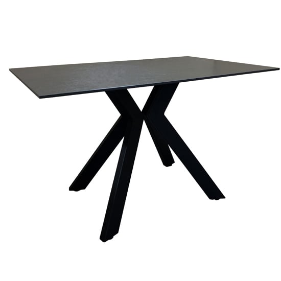 Kiel Metal Dining Table Rectangular 1200mm In Black