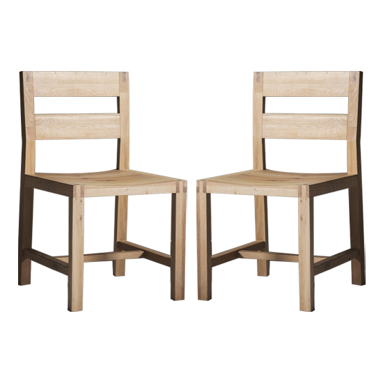 Kielder Oak Dining Chairs In Pair Furniture in Fashion
