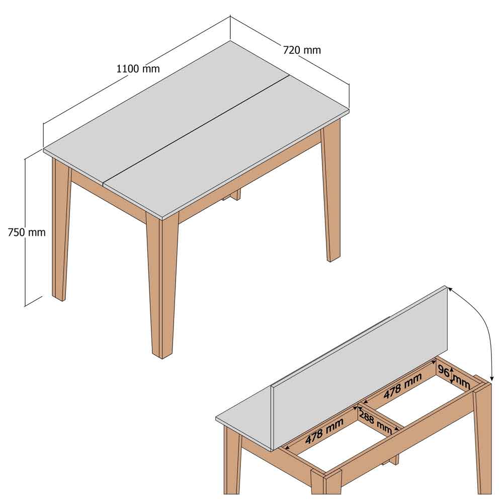 Kiev Wooden Dining Table in Travertine Marble Effect