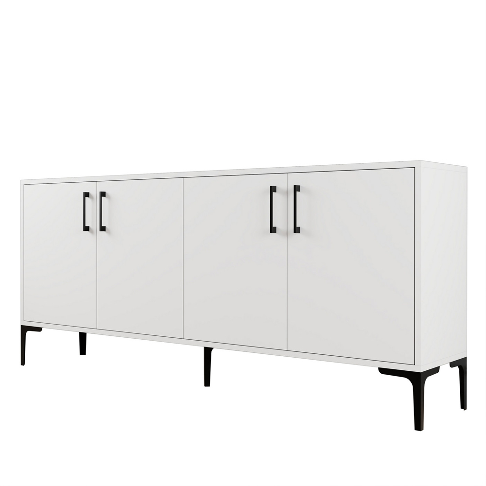 Kiev Wooden Sideboard with 4 Doors in White