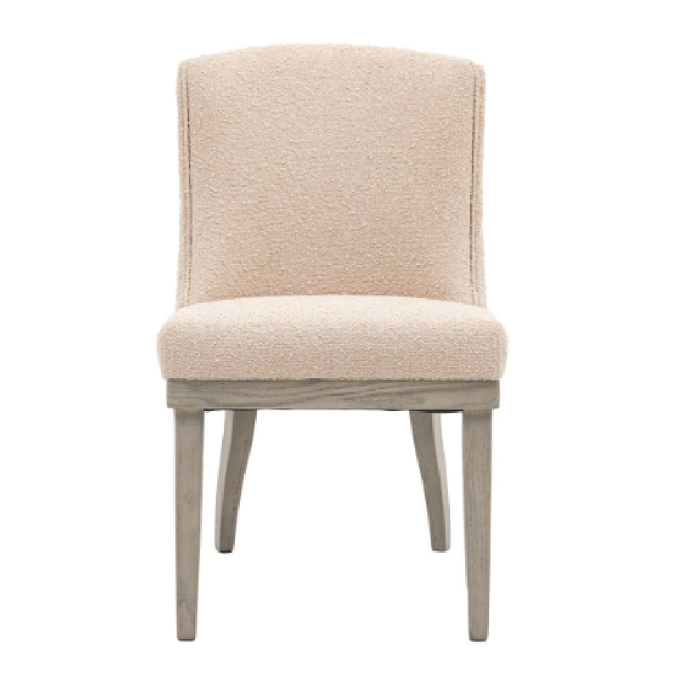 Kigali Natural Fabric Dining Chairs With Wooden Legs In Pair