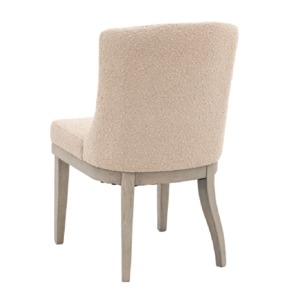 Kigali Natural Fabric Dining Chairs With Wooden Legs In Pair