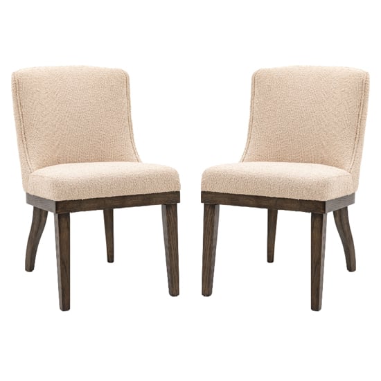 Kigali Taupe Polyester Fabric Dining Chairs In Pair