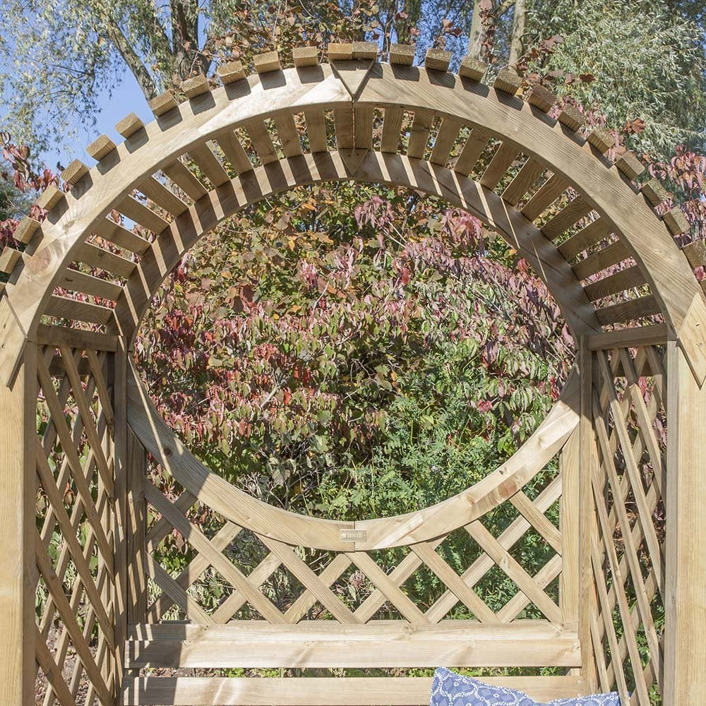Kilgetty Wooden Garden Curved Arbour In Natural