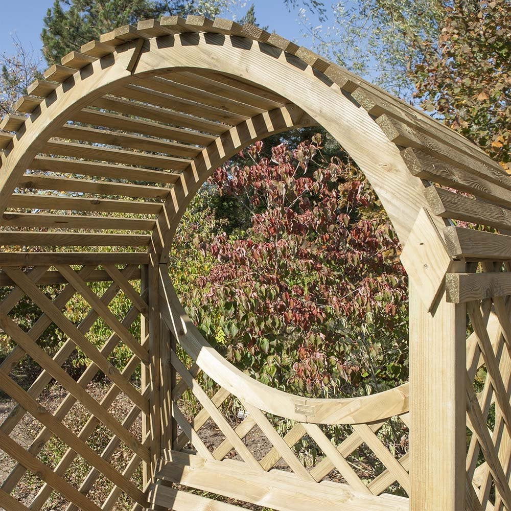 Kilgetty Wooden Garden Curved Arbour In Natural