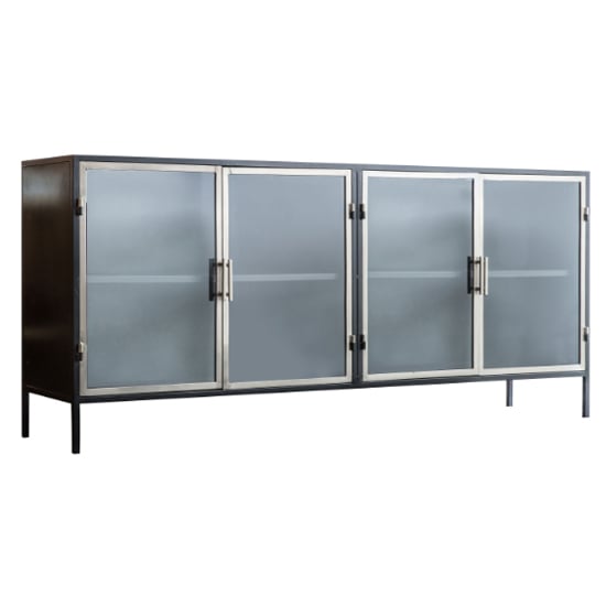 Read more about Kilkanni glass sideboard with 4 doors in black