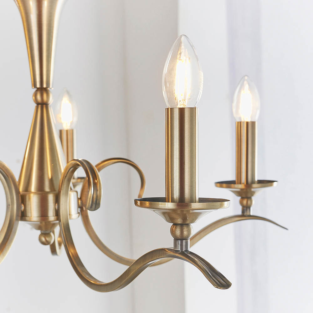 Killeen 5 Light Metal Semi-Flush Pendant Ceiling Light In Brass