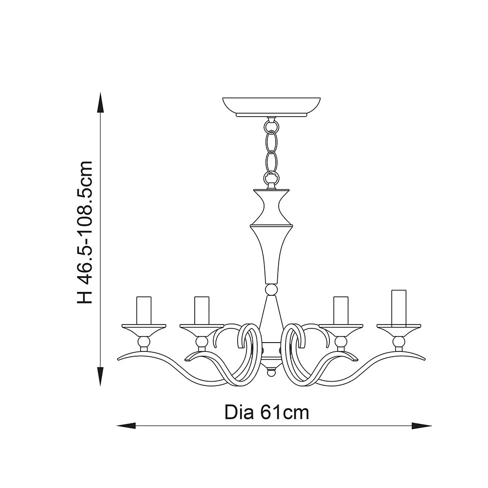 Killeen 5 Light Metal Semi-Flush Pendant Ceiling Light In Brass