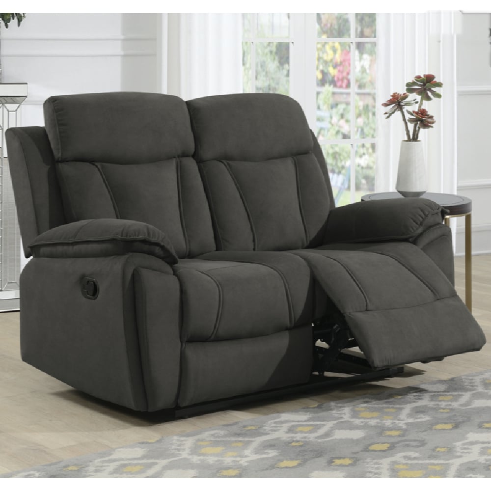Killeen Fabric Recliner 2 Seater Sofa In Chocolate