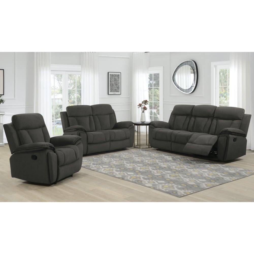 Killeen Fabric Recliner Sofa Suite In Chocolate