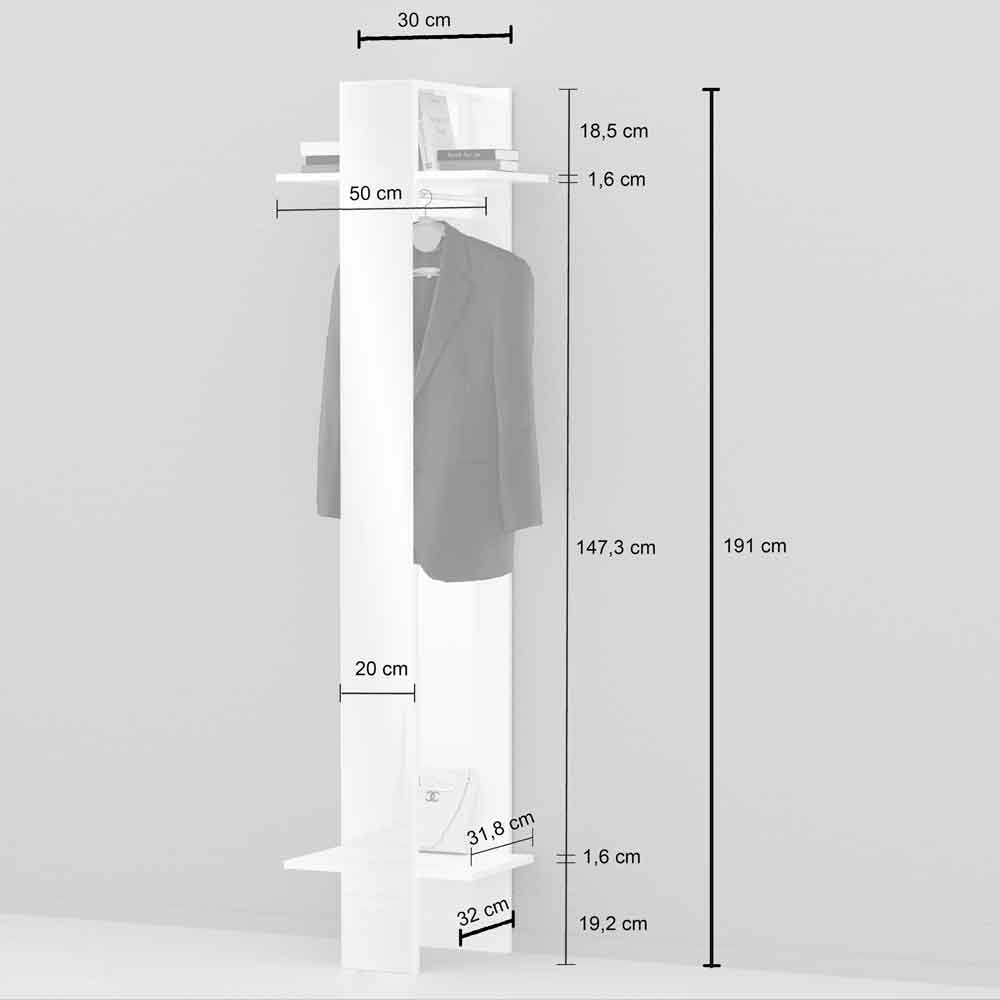 Killington High Gloss Coat Stand In White